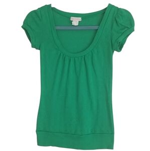 Cute Green Knit Short Sleeve Shirt